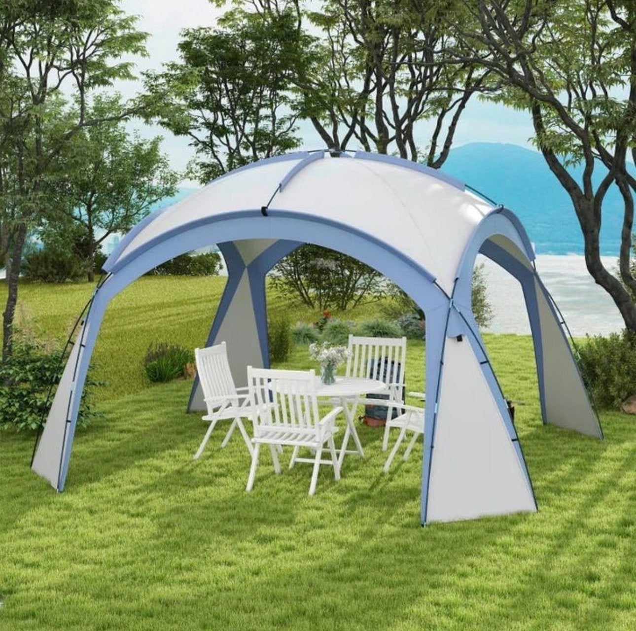 Partytent/Paviljoen 3.5x3.5m - Waterdicht & UV-bescherming, B, G, Opvouwbaar, Partytent