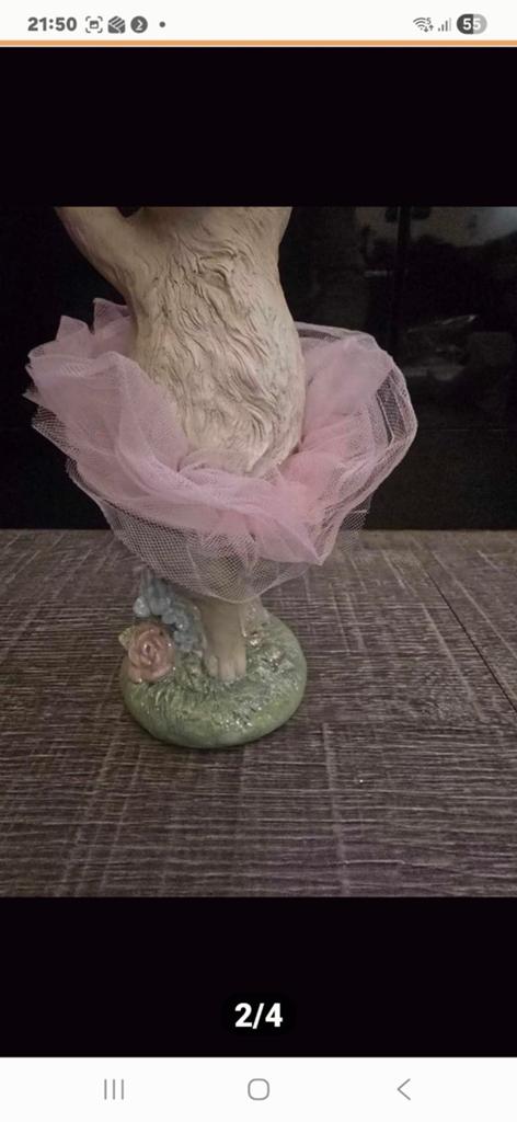 Een lieflijk konijnenbeeldje, gekleed in een roze tutu., Ophalen of Verzenden, Nieuw, Dier
