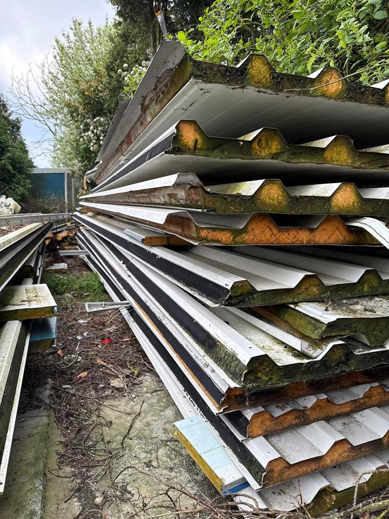 15 gebruikte sandwichpanelen  van 5 meter, Ophalen of Verzenden, Gebruikt