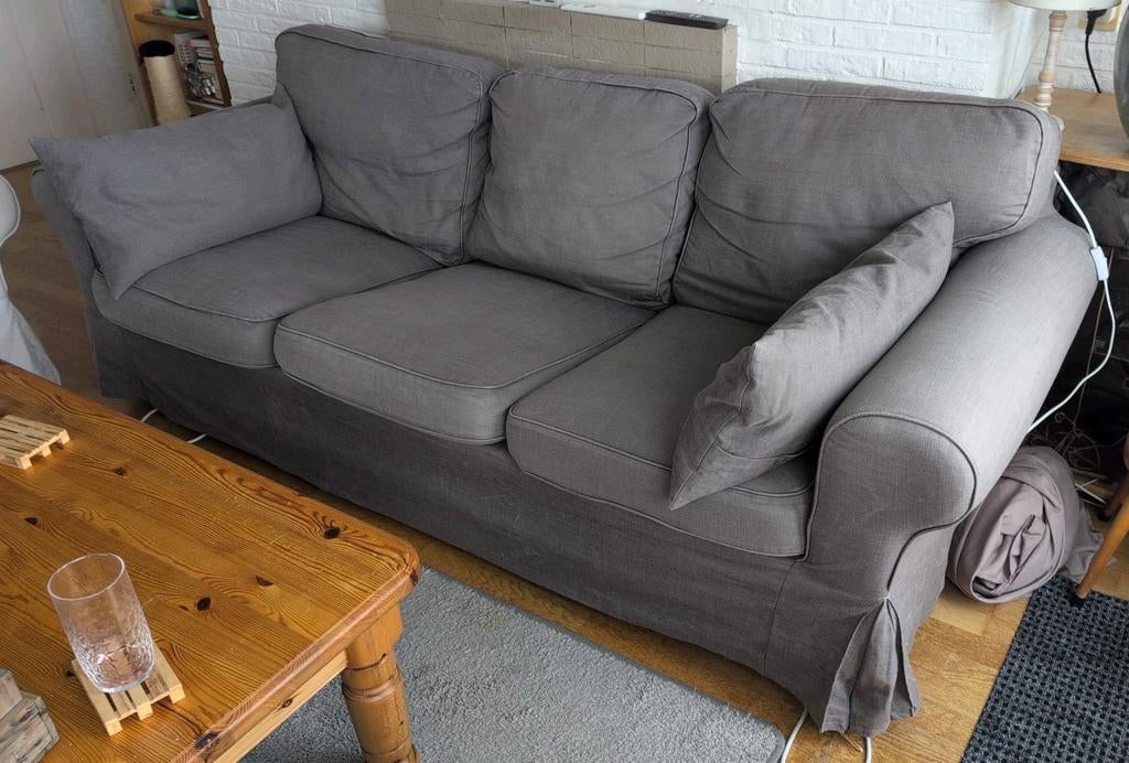 Gratis Ikea Ektorp driezitsbank, Ophalen, Gebruikt, Driepersoons, 75 tot 100 cm