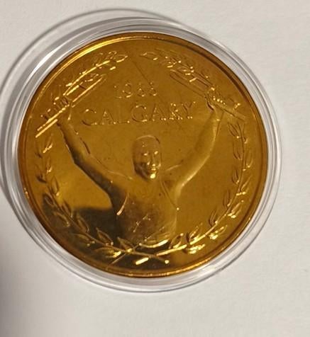 Calgary 1988 herdenkings munt penning, Ophalen, Overige materialen, Nederland