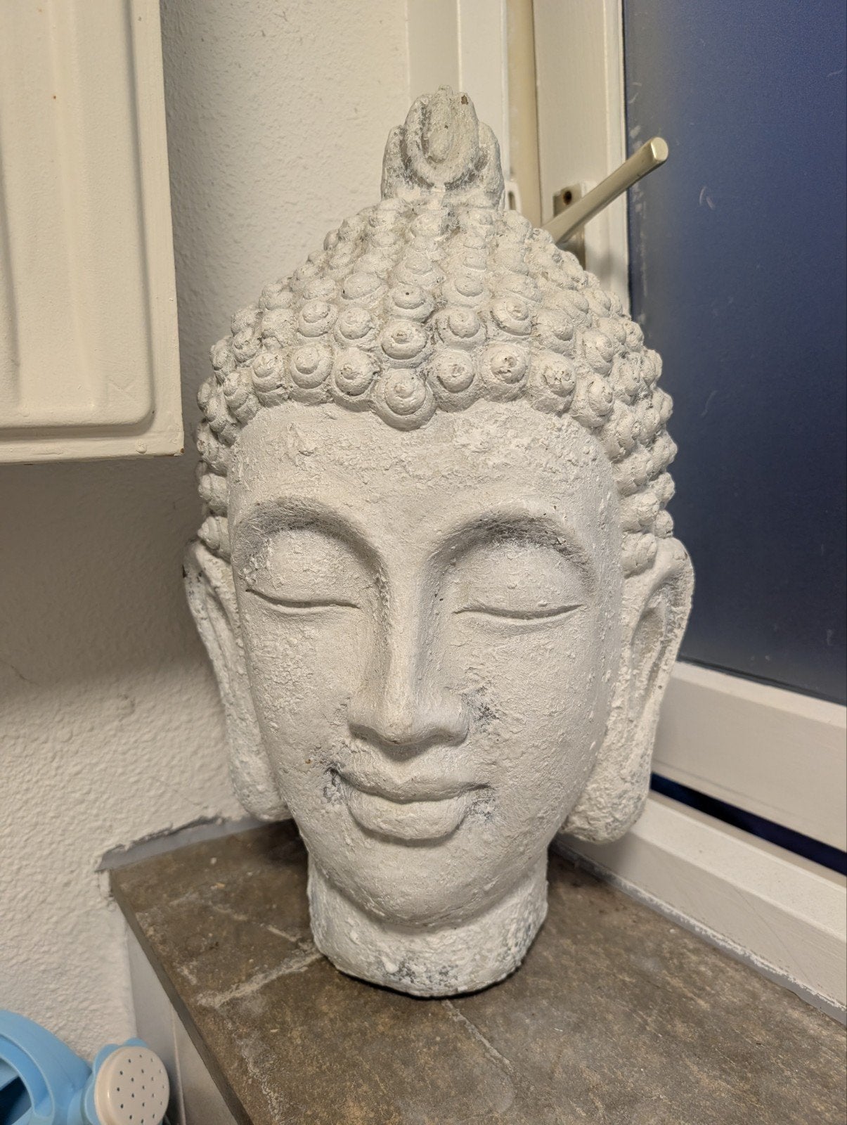 Boeddha Hoofd Decoratie - Wit Steen/Keramiek, Ophalen, Gebruikt, Steen/keramiek, Wit