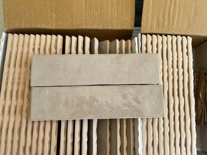 Revoir Paris Atelier Taupe Gloss Keramische Wandtegels, Ophalen, Nieuw, Minder dan 20 cm, 20 tot 40 cm