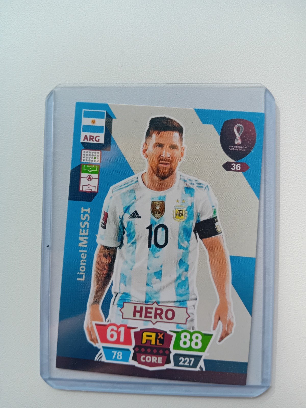 Lionel Messi FIFA World Cup Qatar 2022 Adrenalyn XL Kaart, Ophalen of Verzenden, Zo goed als nieuw, Buitenlandse clubs, Spelerskaart