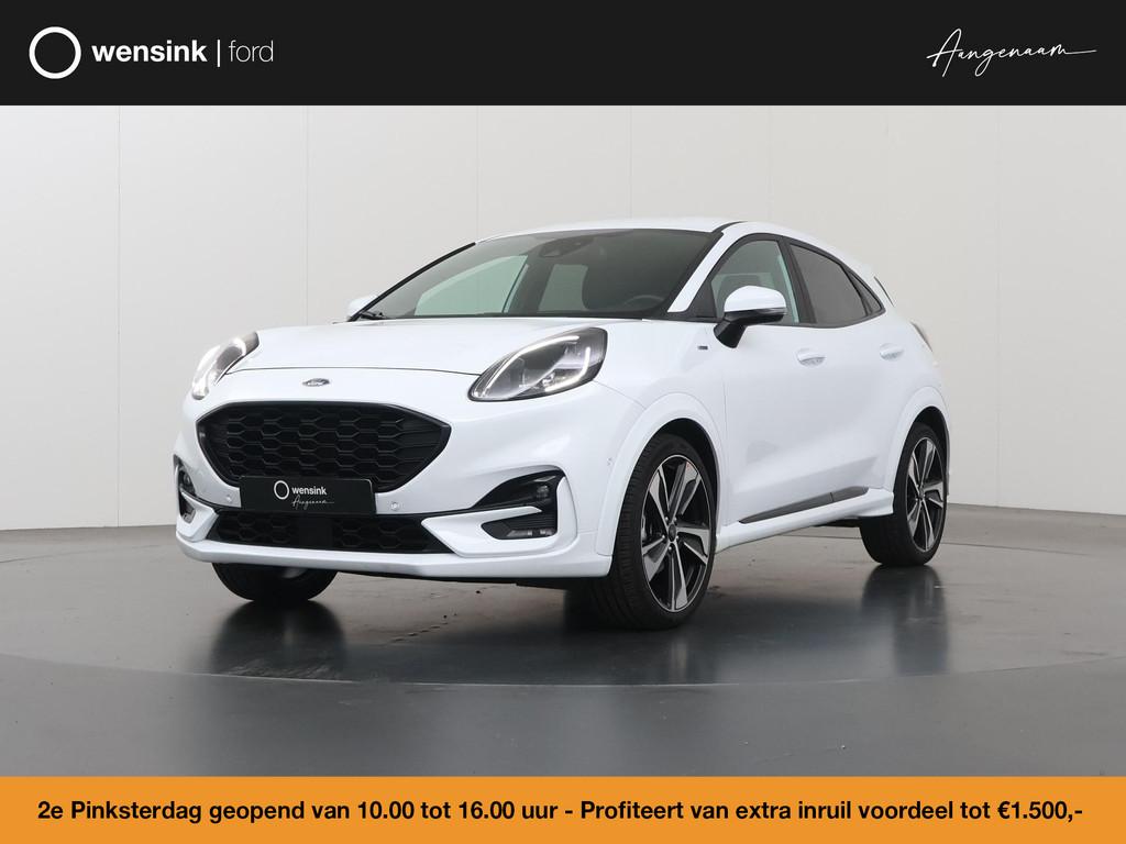 Ford Puma 1.0 EcoBoost Hybrid ST-Line X | Navigatie | Parkee, Auto's, Ford, 125 pk, Leder en Stof, Wit, 665 kg