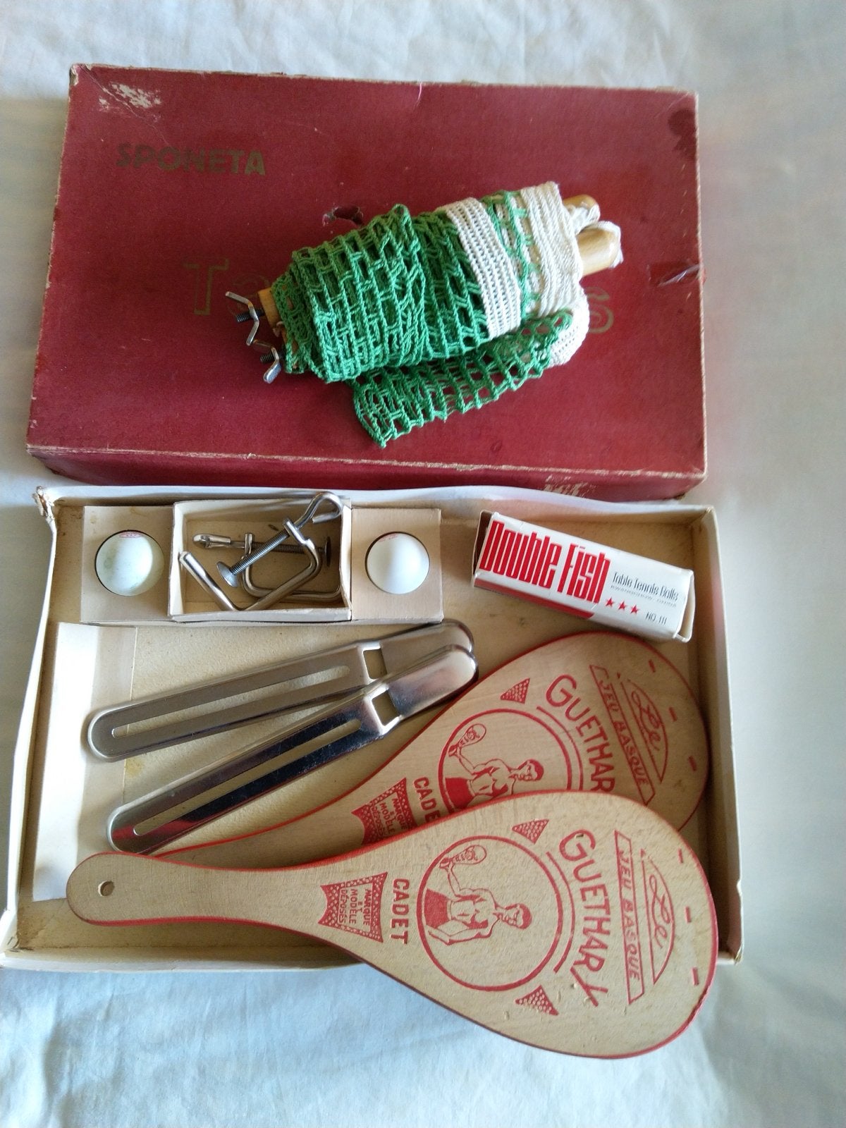 Tafeltennis Set (vintage) - Compleet in Doos, Ophalen, Gebruikt, Net, Batje(s) of Balletje(s)
