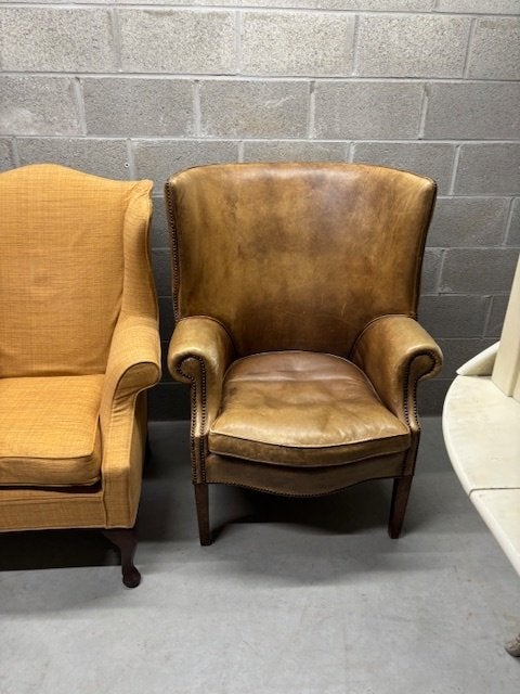 Klassieke English Country Wingback Zetel/Chair- leder, Ophalen