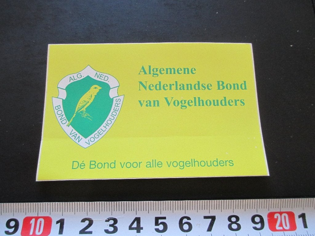 sticker Algemene Nederlandse Bond van Vogelhouders *, Ophalen, Zo goed als nieuw