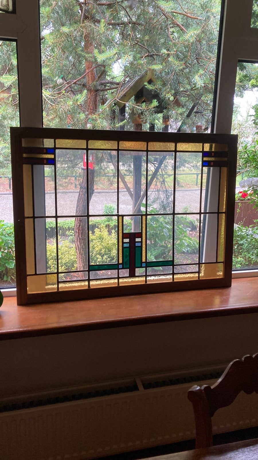 Mooi antiek glas in lood raam, Ophalen