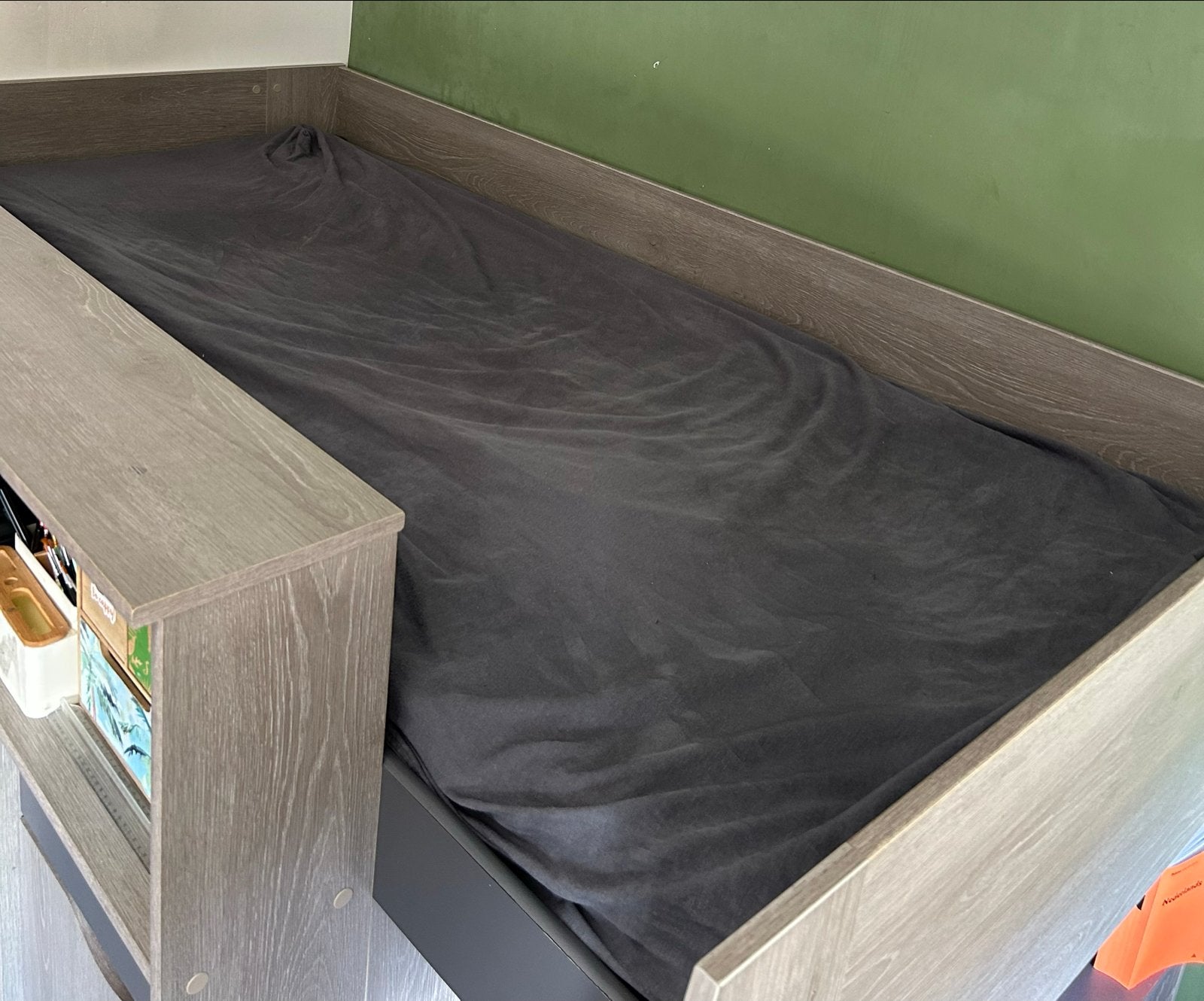 Eenpersoonsbed halfhoogslaper met opbergruimte, Ophalen, Gebruikt, 90 cm, Eenpersoons