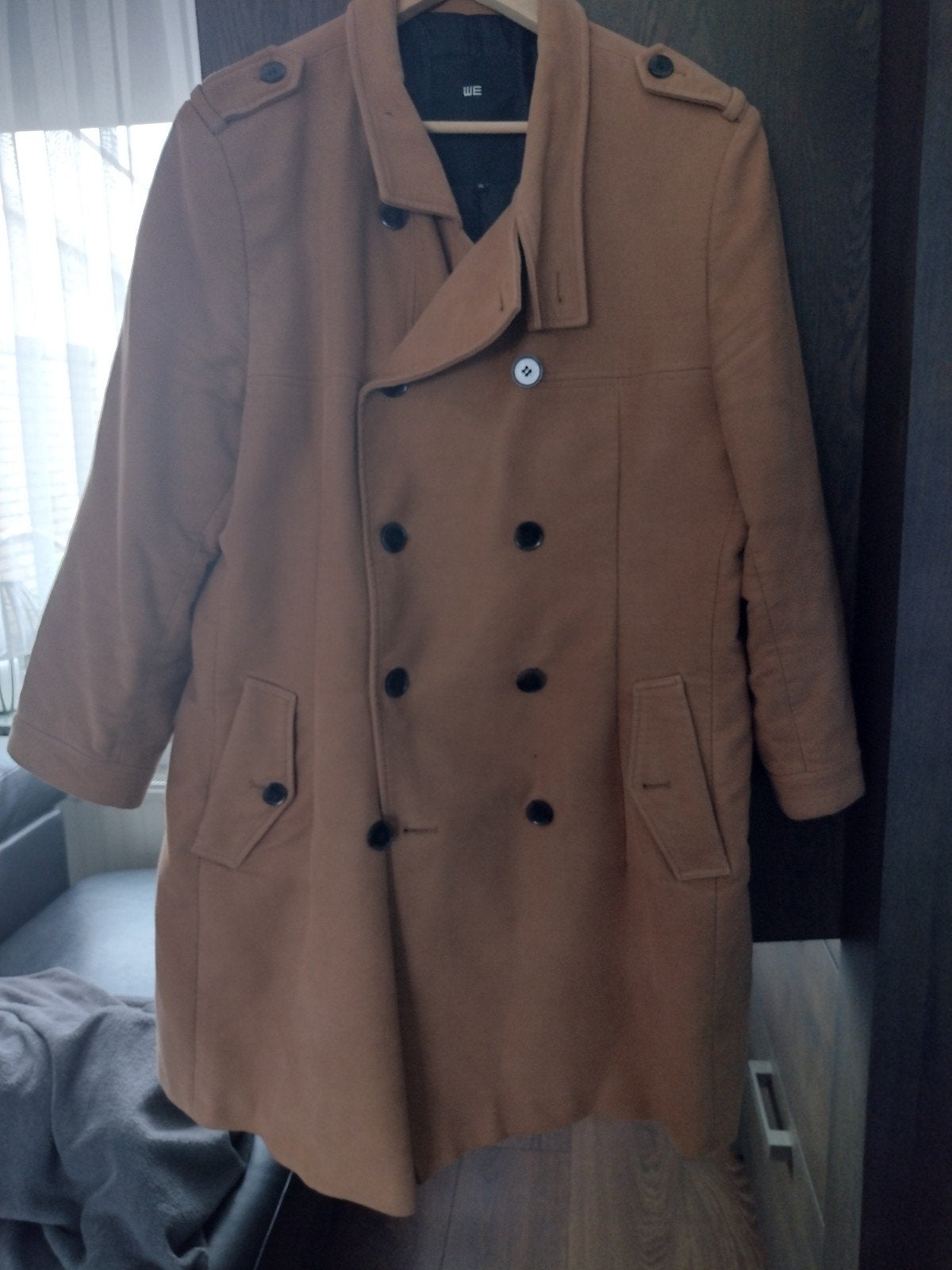 WE Heren Winterjas - Camelkleurig - Maat XL, Ophalen of Verzenden, Zo goed als nieuw, Maat 46/48 (XL) of groter, Zwart