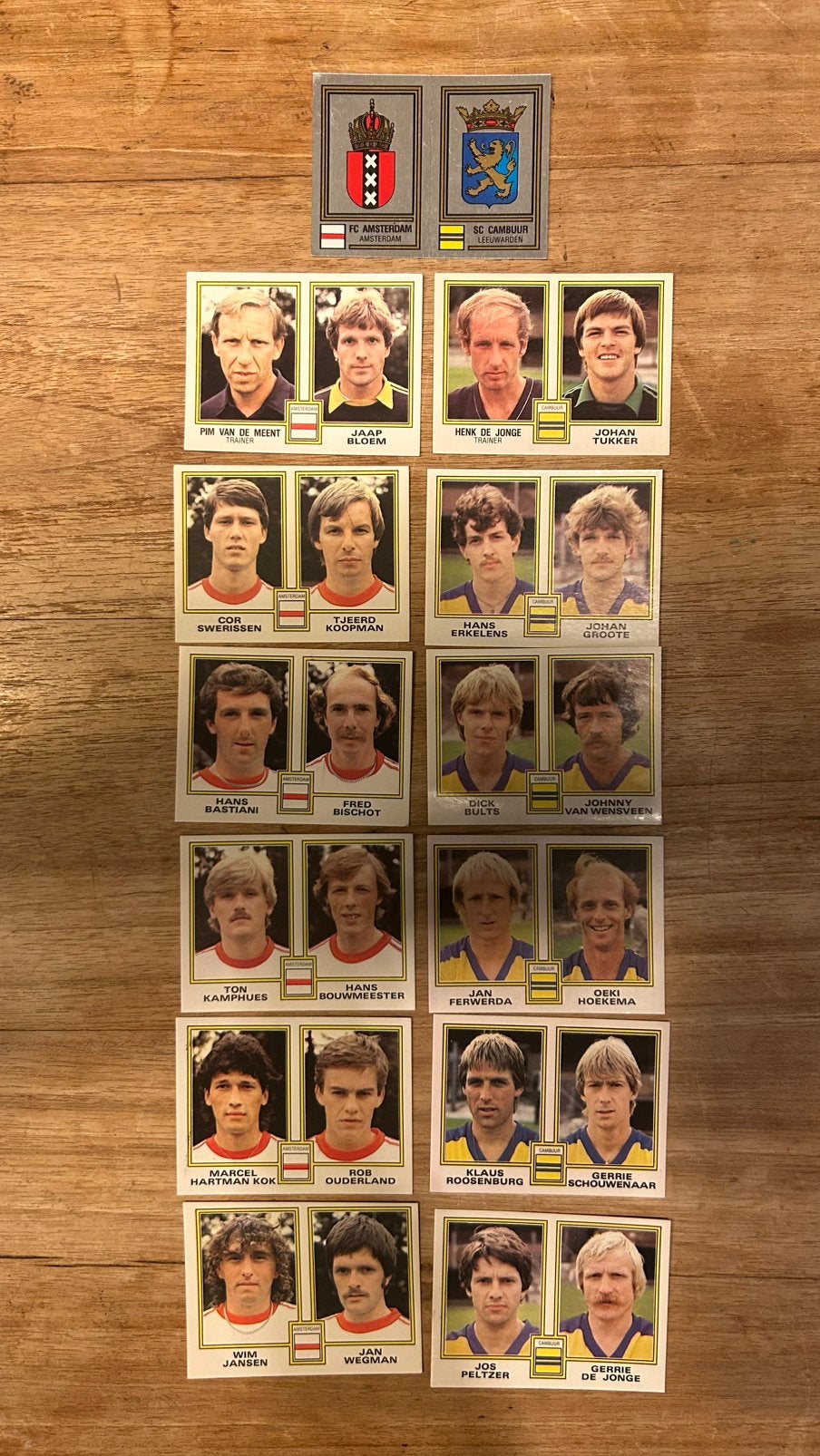 Panini Voetbal 81 plaatjes FC Amsterdam en SC Cambuur 13x, Verzenden, Zo goed als nieuw, Meerdere plaatjes