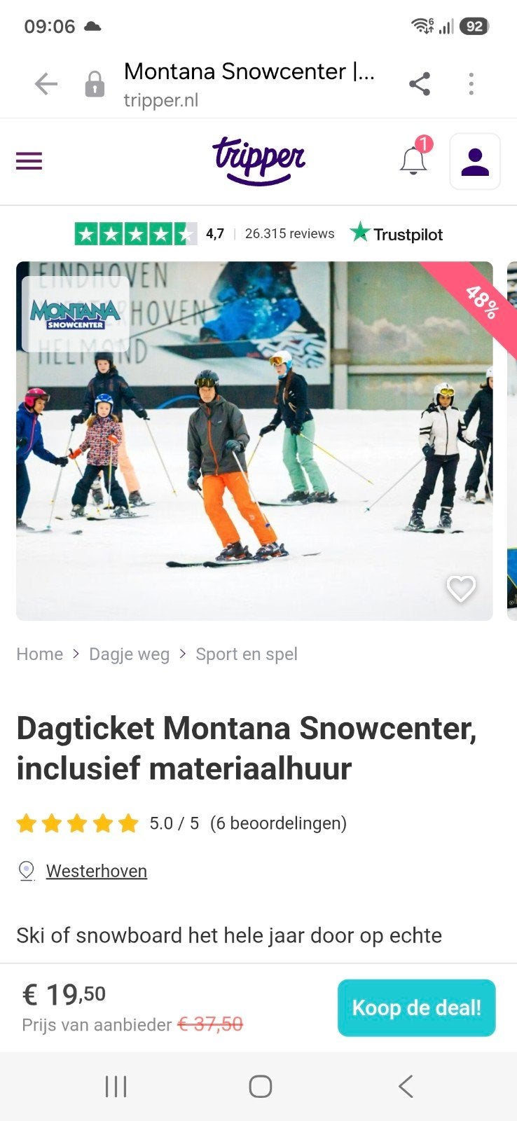 skiën snowboarden montana indoor, Tickets en Kaartjes