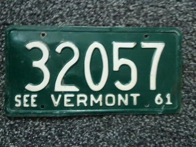 Kentekenplaat licenseplate Vermont 1961 USA, Verzenden, Gebruikt, Auto's