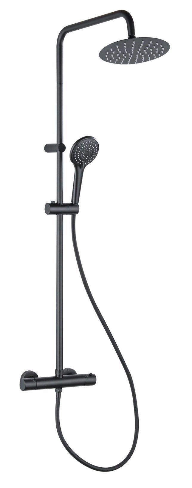 Regendoucheset hoofddouche 20cm mat zwart, Ophalen of Verzenden, Nieuw, Douche