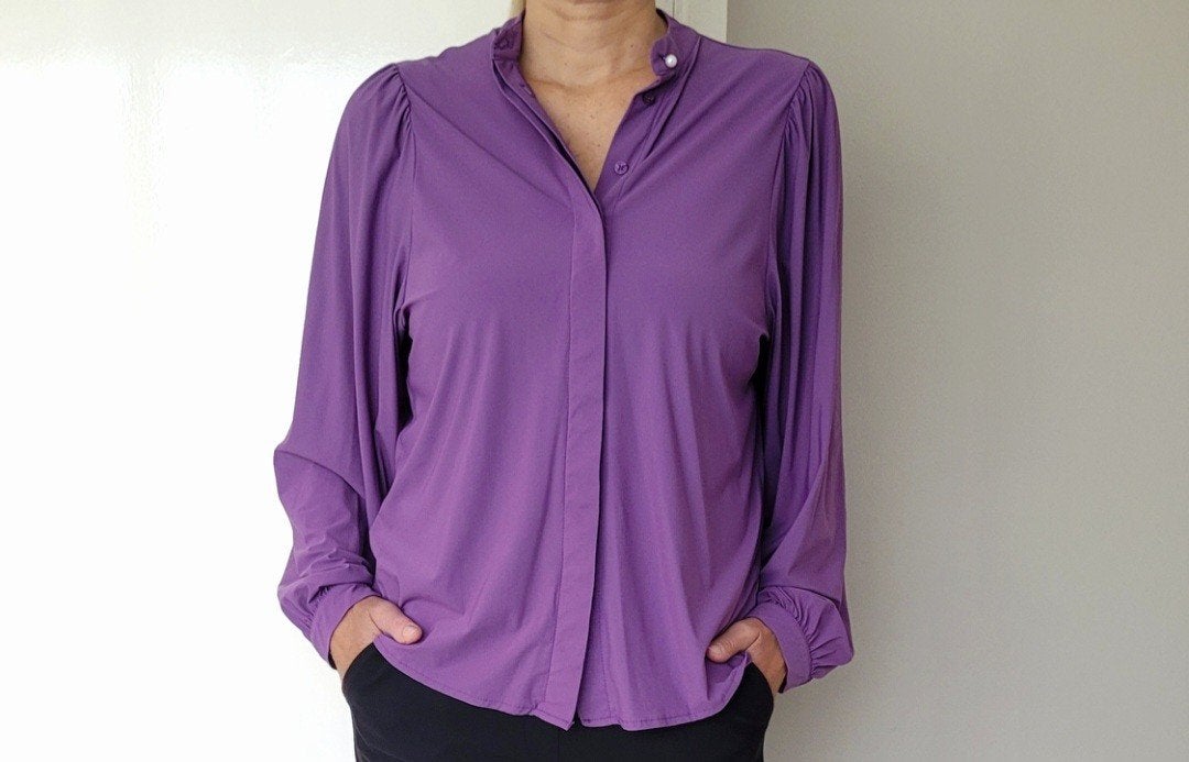 Studio Anneloes blouse L Paars Travelstof Top, Studio Anneloes, Verzenden, Paars, Maat 42/44 (L)