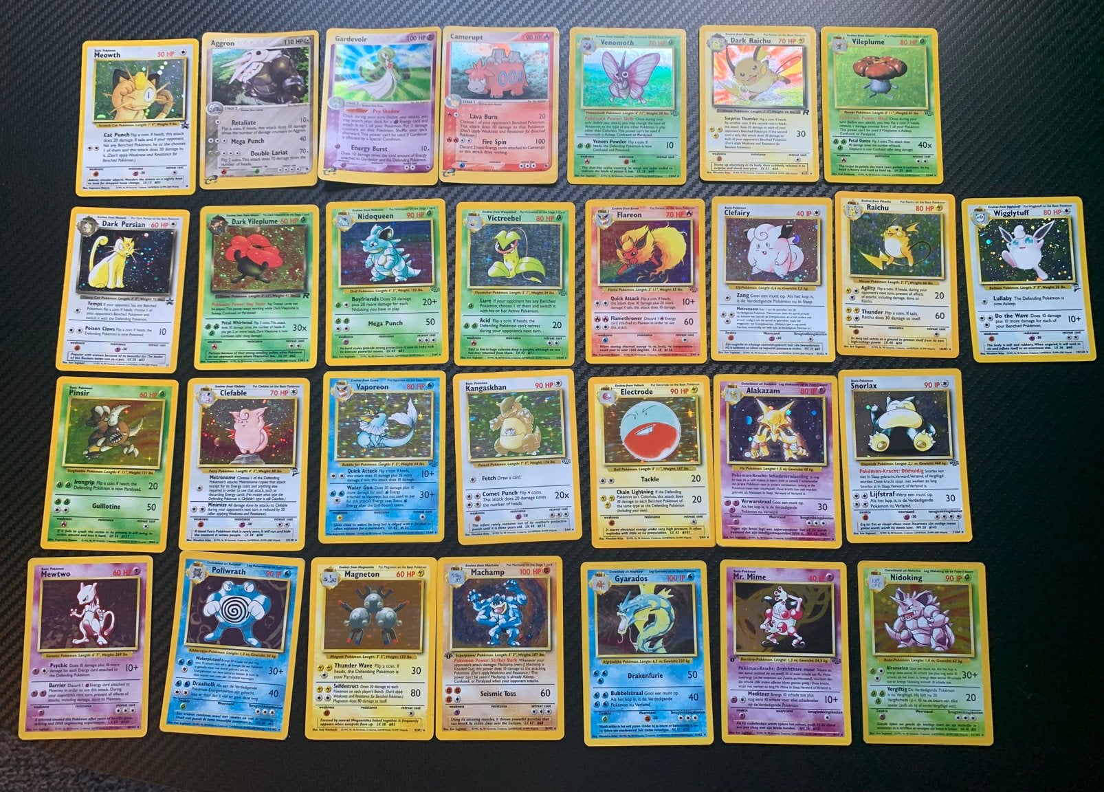 Oude Pokemon Kaarten in Gespeelde staat. 29x Holo veel bulk, Verzenden, Gebruikt, Meerdere kaarten, Foil