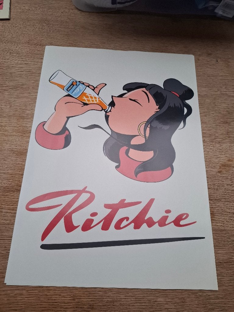 Poster Ritchie limonade, Ophalen of Verzenden, Nieuw, Reclamebord