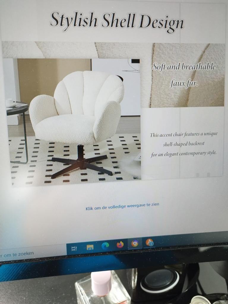 Nieuwe witte TEDDY draaifauteuil., Huis en Inrichting, Fauteuils, Ophalen, Nieuw