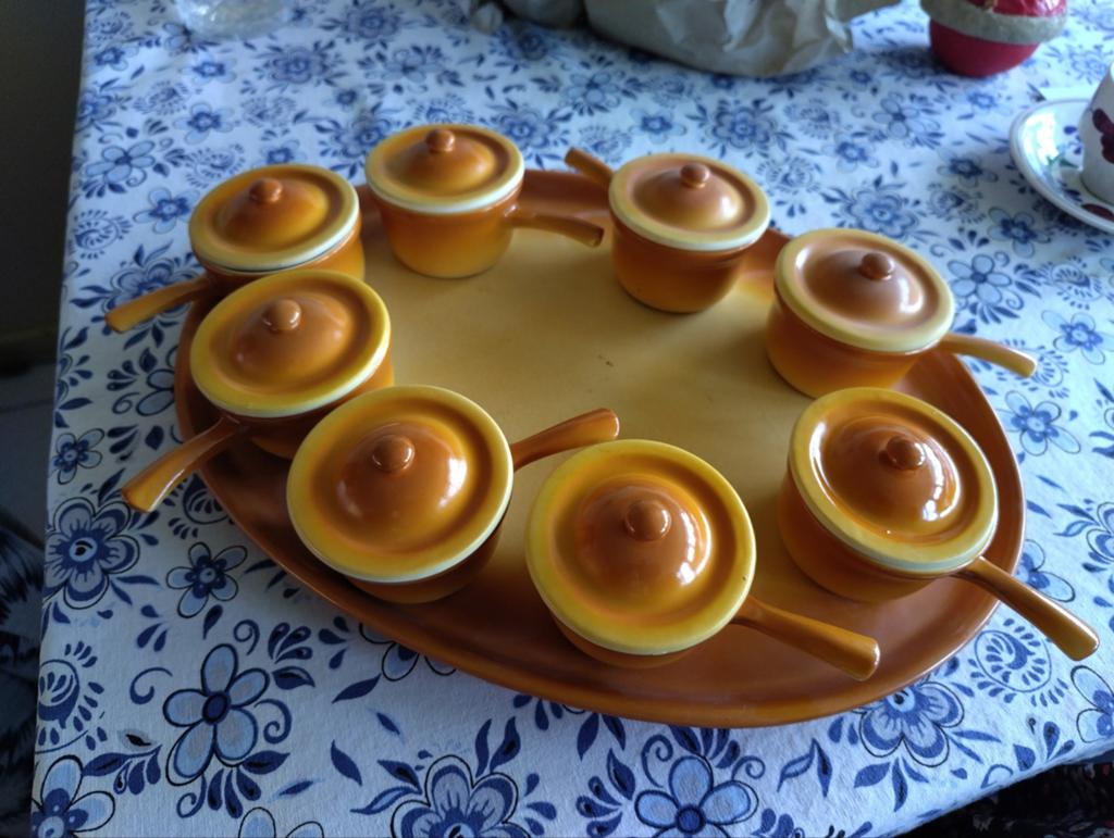 Antieke set van ragout bakjes, Ophalen of Verzenden