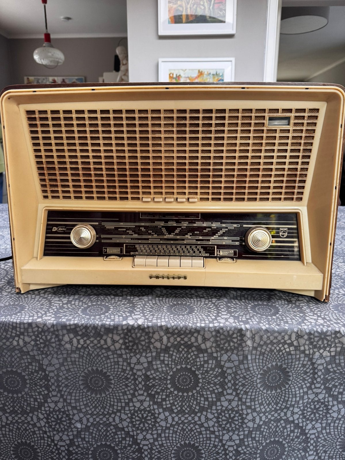 Philips buizenradio bi-ampli vintage. In werkende staat, Ophalen of Verzenden