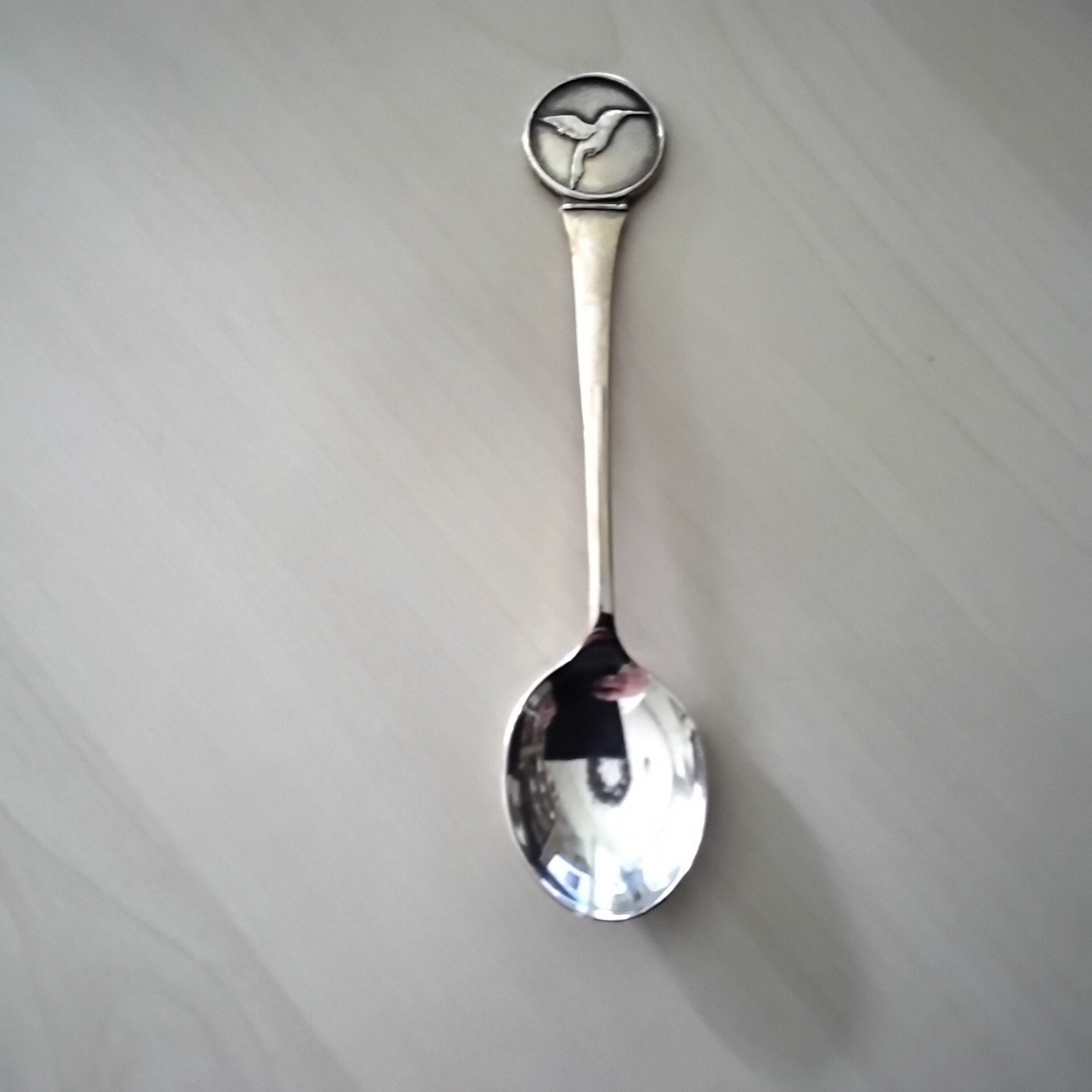 Verzilverd lepeltje kolibri, Antiek en Kunst, Ophalen of Verzenden
