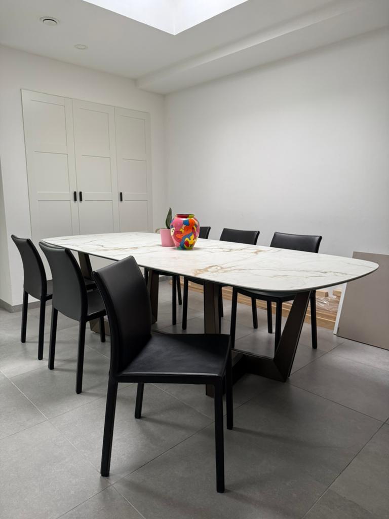 6x Bonaldo Italia Design Eetkamerstoelen, Minotti vitra roche bobois knoll ligne roset leolux durlet, Leer, Ophalen of Verzenden