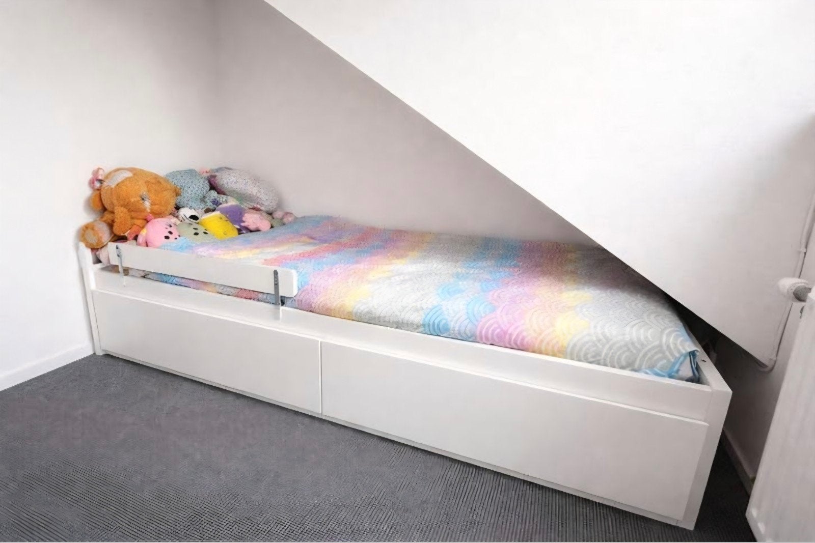 IKEA FLEKKE Bedbank met lades - Wit (80x200 cm), Ophalen, Eenpersoons, Wit, Zo goed als nieuw