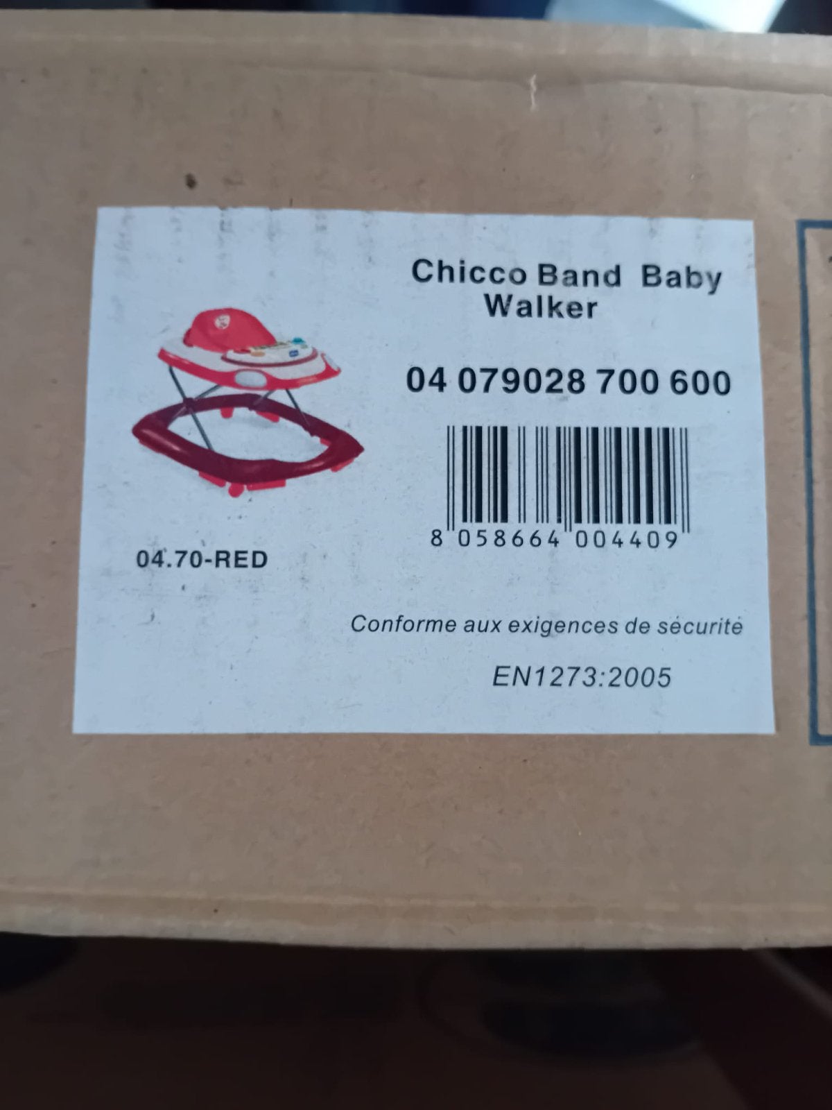 Chicco Band Baby Walker - Rood, Ophalen, Nieuw