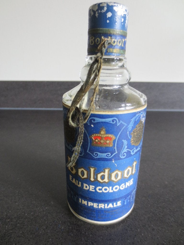 Boldoot: Fles Eau de Cologne Imperiale - leeg - 12/5cm hoog., Verzamelen, Ophalen of Verzenden, Gebruikt, Miniatuur