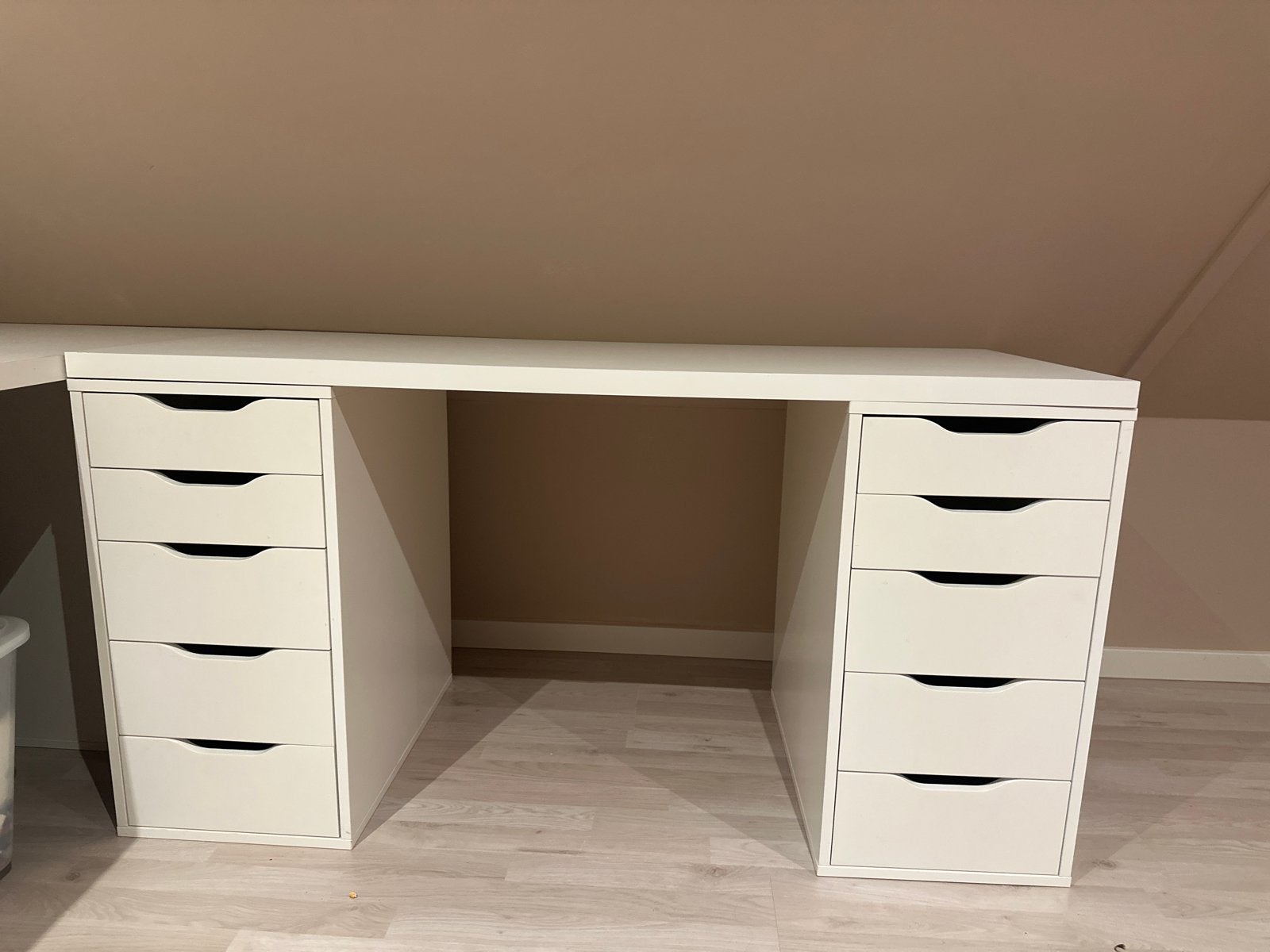 IKEA LAGKAPTEN / ALEX bureau 140x60 met lades, Huis en Inrichting, Bureaus, Ophalen, Gebruikt, Met lades, Spaanplaat of MDF