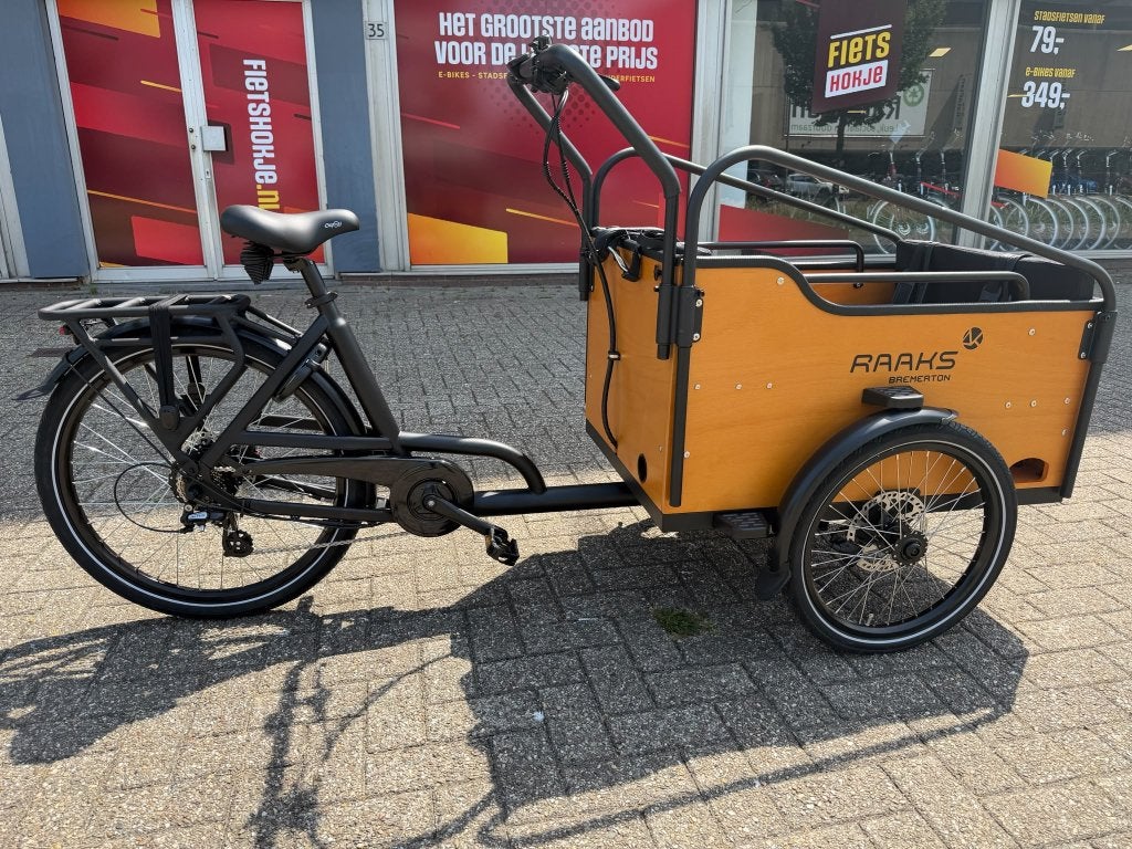 Fietshokje Beverwijk: Raaks Bremerton e-Bakfiets NIEUW, Niet ingevuld, 4 kinderen of meer, Huif, Niet ingevuld