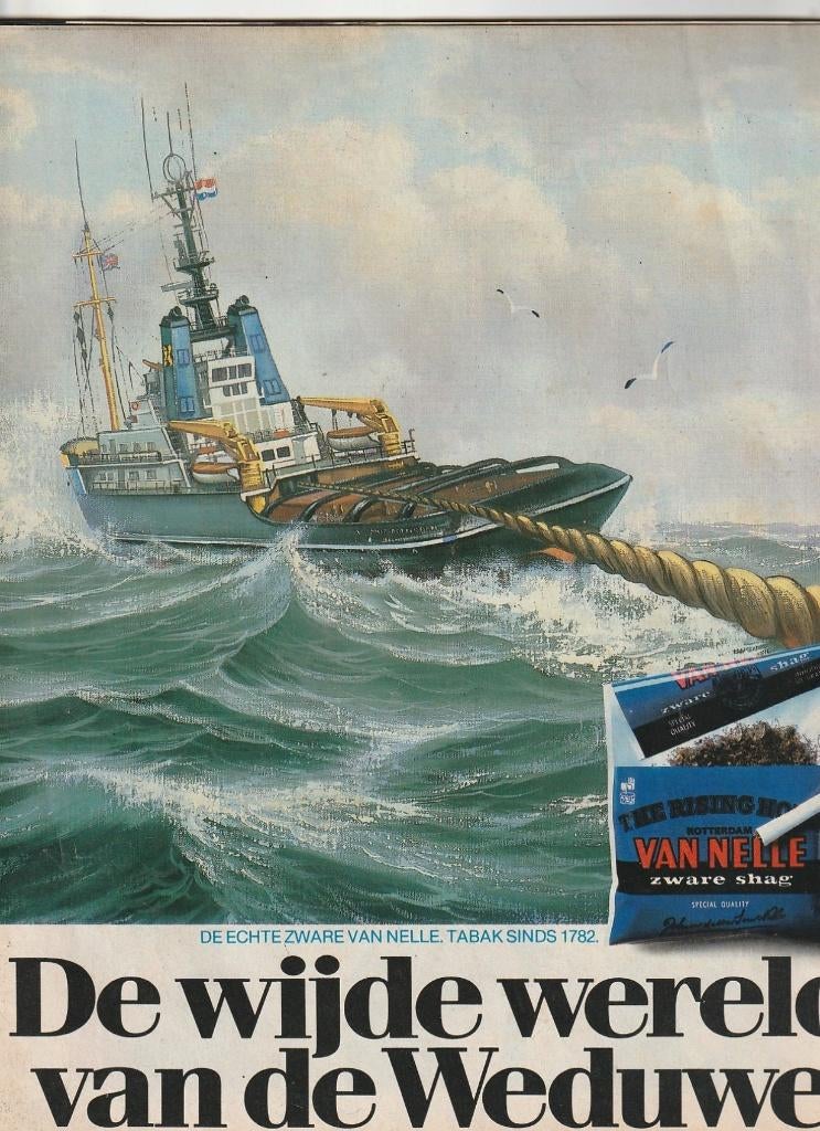 Retro reclame 1986 Van Nelle shag sleepboot schip op zee, Verzenden, Overige typen