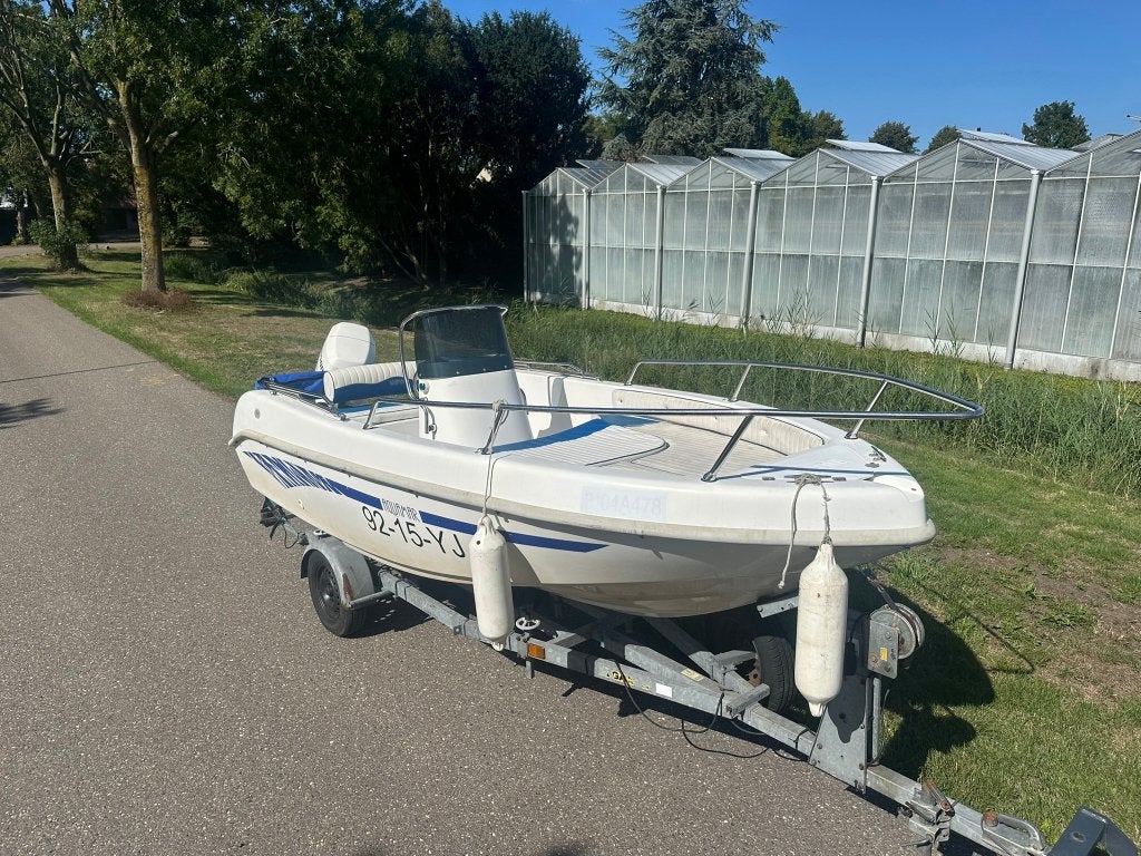 Aquamar first met 60pk viertakt, bimini, trailer etc!, Gebruikt, Viertaktmotor, Elektrisch, 5 m