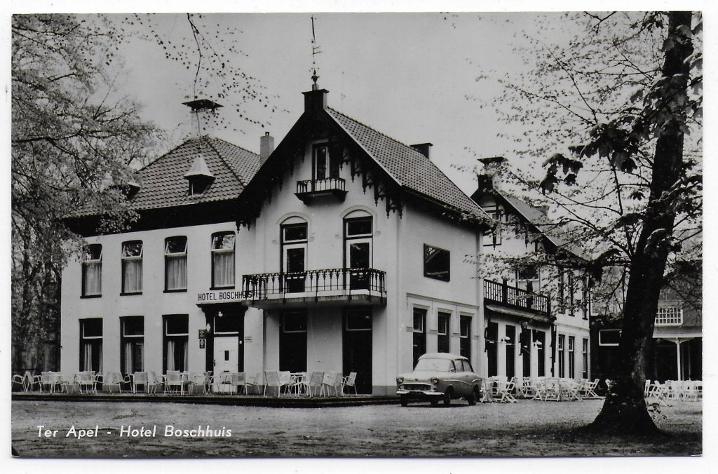 Ter Apel Hotel Boschhuis Ongelopen Ansichtkaart (B7515 ), Ophalen of Verzenden, 1960 tot 1980, Ongelopen, Groningen
