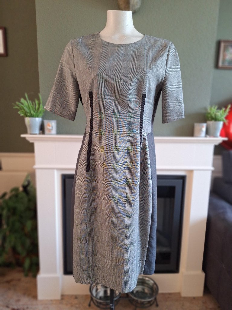 Paul Smith zgan pencil dress grijs zwart IT 46 NL40, Maat 38/40 (M), Paul Smith, Verzenden, Zo goed als nieuw