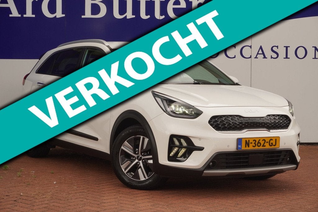 Kia Niro 1.6 GDi Hybrid DynamicPlusLine+Led+Vitrual+Volleder, Auto's, Gebruikt, Wit, Automatische klimaatregeling, 1390 kg