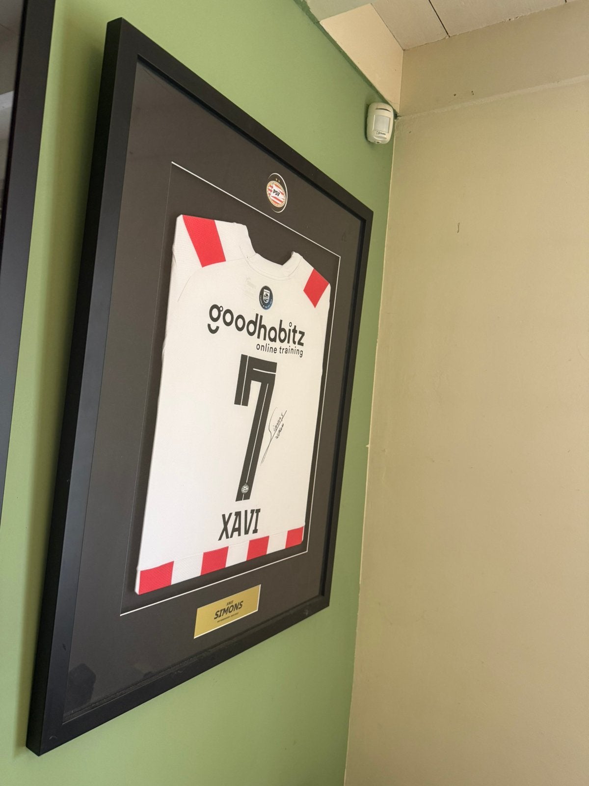 Ingelijst gesigneerd PSV Xavi Simons shirt 2022-2023, Ophalen, Zo goed als nieuw, PSV, Shirt