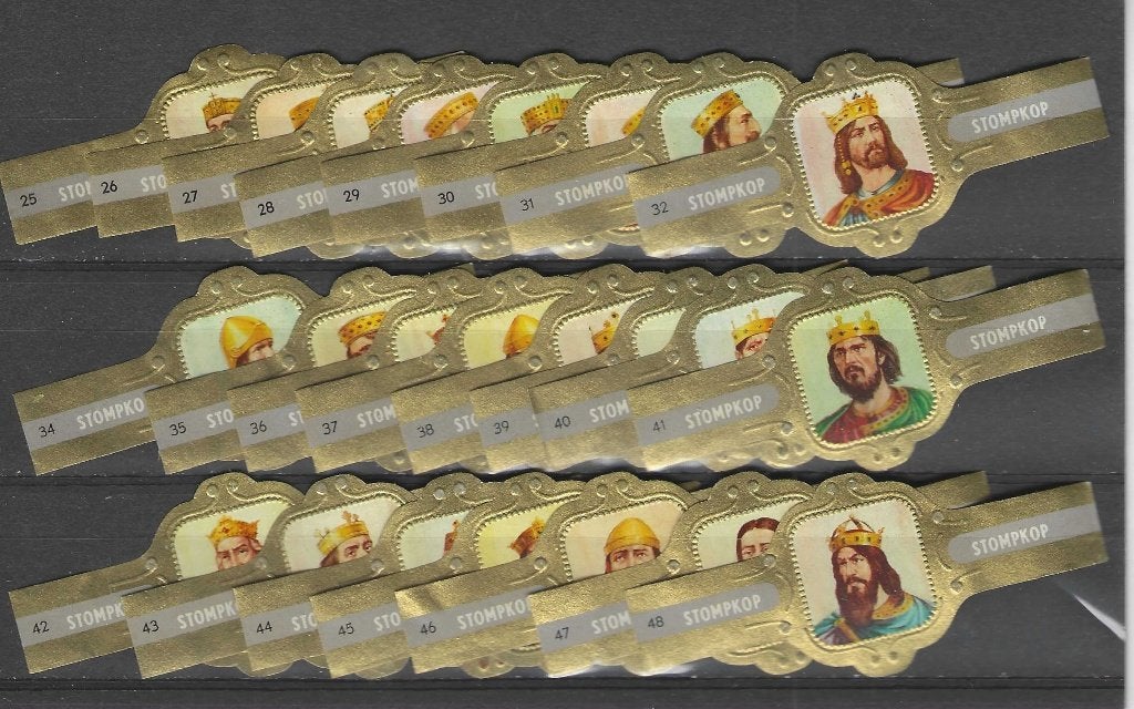 reeks   3008  koningen  25-48      sigarenbanden, Ophalen of Verzenden, Zo goed als nieuw, Sigarenbandjes