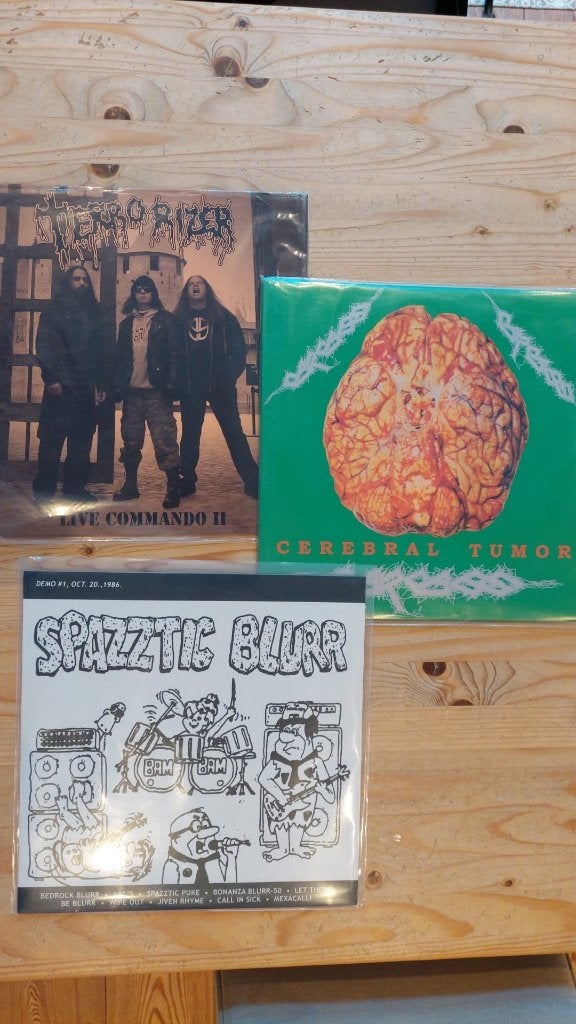 Terrorizer LP, Spazztic Blurr/Brutal Truth LP, Carcass 2-LP, Verzenden, Zo goed als nieuw, Metal