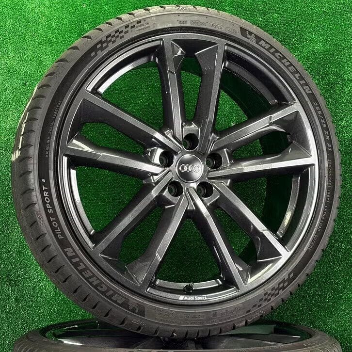 Originele 21 inch Audi Sport velgen met banden A6 S6 C8, Audi, Gebruikt, 255 mm, Banden en Velgen