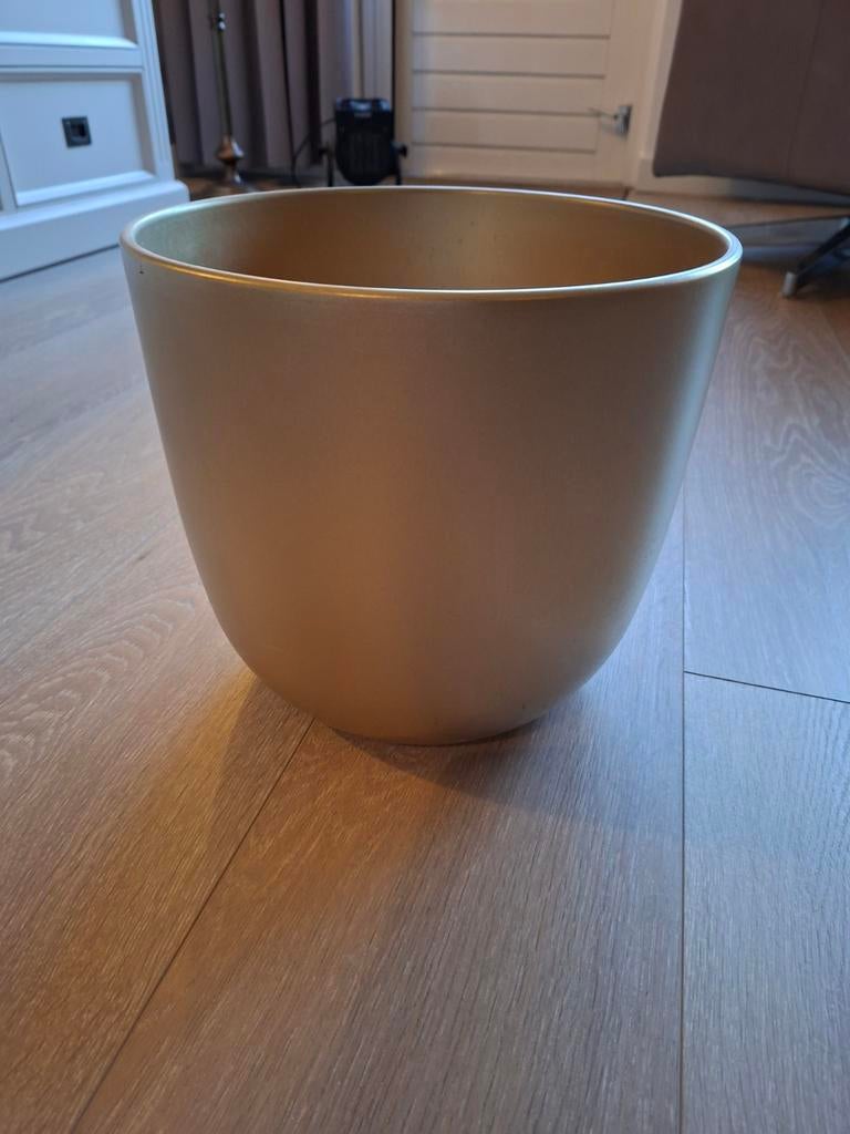 Grote gouden bloempot XXL, Tuin en Terras, Bloempotten, Ophalen of Verzenden