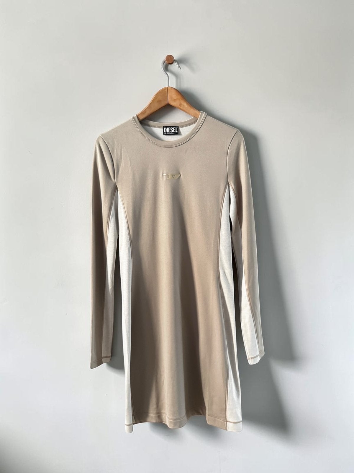 Diesel beige grijs jurk maat M medium 38 fitted, Maat 38/40 (M), Beige, Nieuw, Ophalen of Verzenden