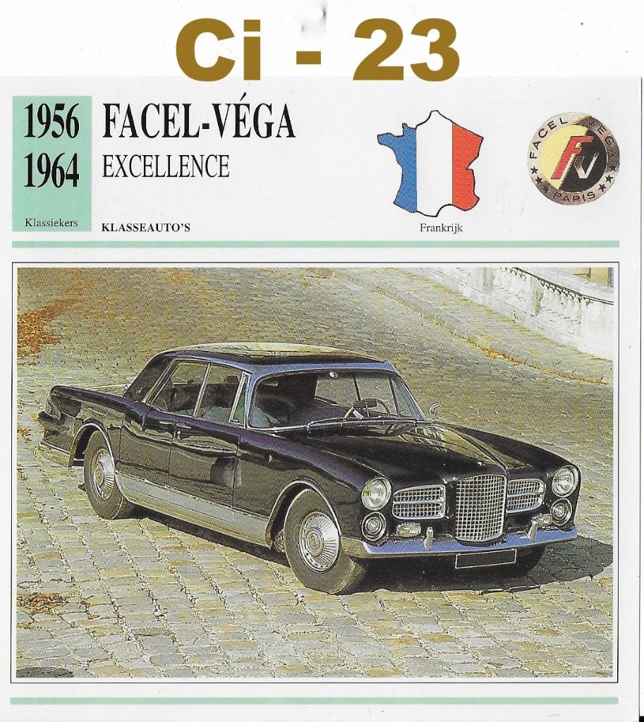 CI23 Autokaart Facel Vega Excellence ( 1956- 1964, Ophalen of Verzenden, Zo goed als nieuw, Auto's