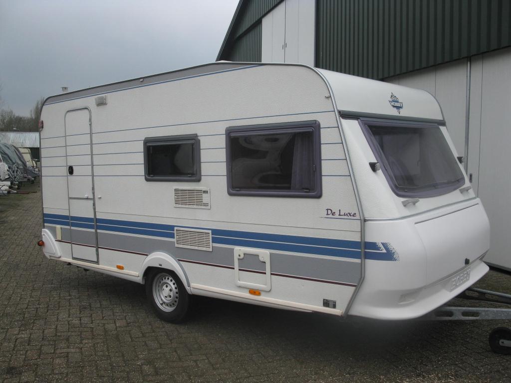 Hobby De Luxe 440 SF bj 1997 met voortent, Caravans en Kamperen, Caravans, Hobby, Bedrijf, Treinzit, 4 tot 5 meter