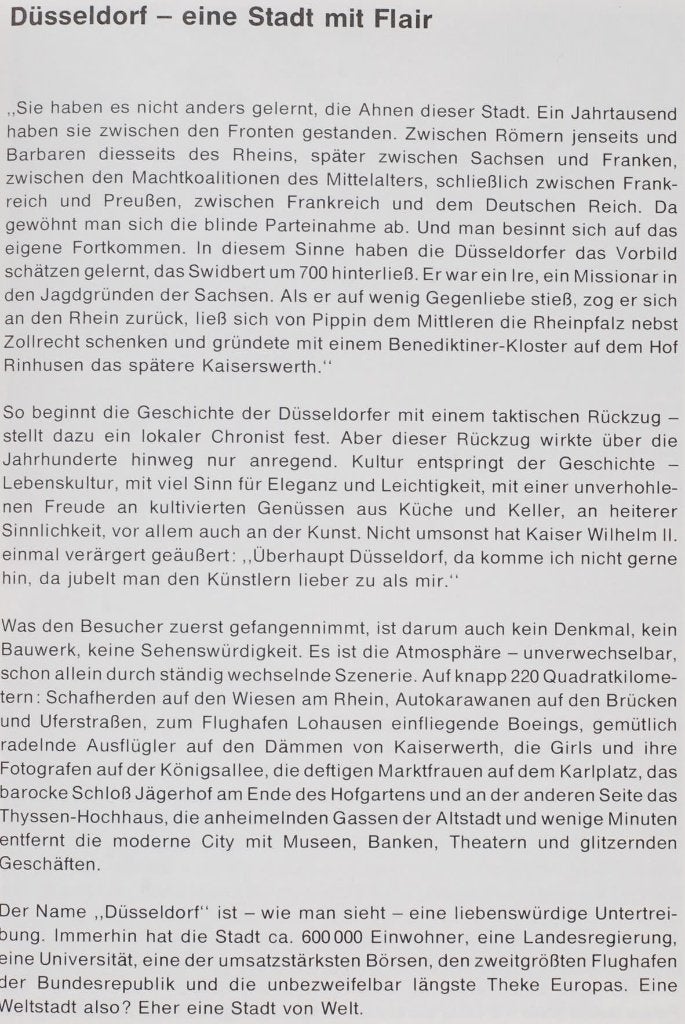 Verkehrsverein Düsseldorf - Duits- en Engelstalig jaren 80, Overige merken, Verzenden, Europa, Zo goed als nieuw