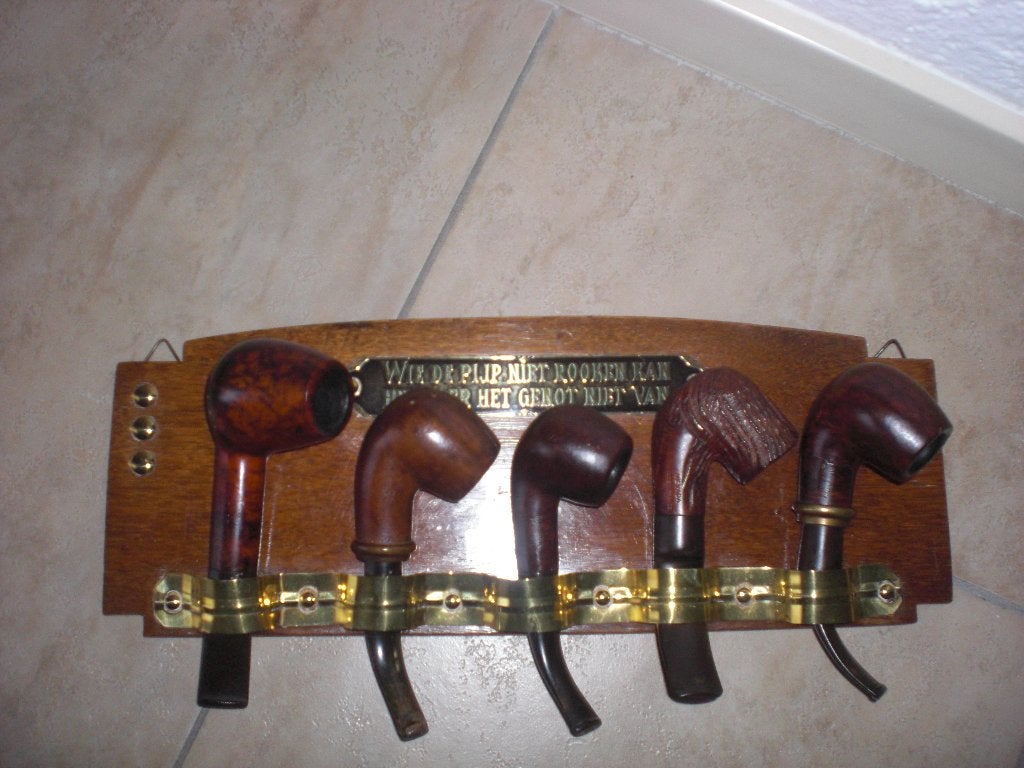 vintage pijpen met koperen tabaksdoos, Ophalen, Gebruikt, Overige typen