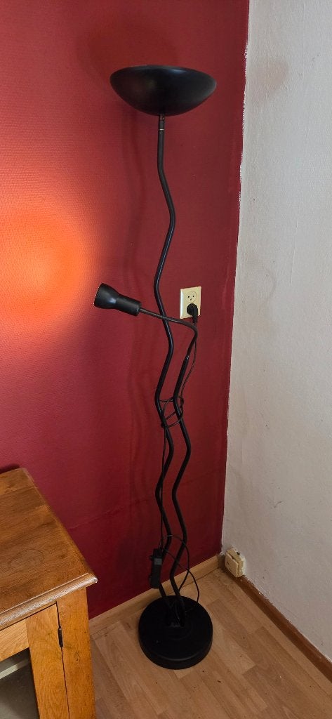 Brilliant 28461 vloerlamp – zwarte uplighter met leeslamp, Ophalen, Gebruikt, 200 cm of meer, Overige fittingen