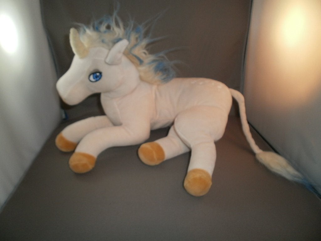 Efteling unicorn/eenhoorn gele hoorn crème lijf blauw/witte, Eenhoorn, Nieuw, Ophalen of Verzenden, Wasbaar