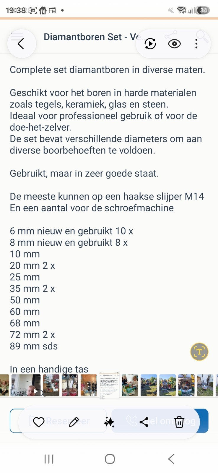 Diamantboren Set, Ophalen of Verzenden, Gebruikt, Overige typen
